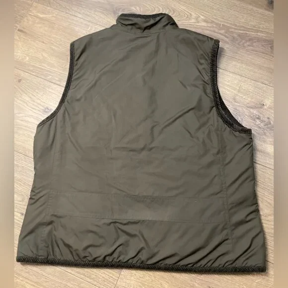 Lauren Ralph Lauren Vintage 90s Reversible Vest Plaid Brown Corduroy Zip Front L - Picture 5 of 6